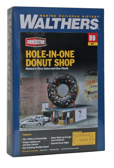 Walthers Cornerstone 933-3768 HO Scale Hole-In-One Donut Shop Kit