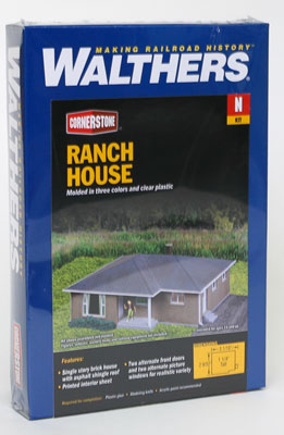Walthers Cornerstone 933-3838 N Scale Ranch House Structure Kit