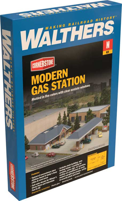 Walthers Cornerstone 933-3885 N Scale Modern Gas Station Building Kit