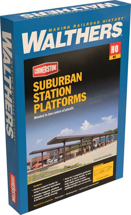Walthers Cornerstone 933-4099 HO Scale Suburban Passenger Station Platforms Kit 2 Pack