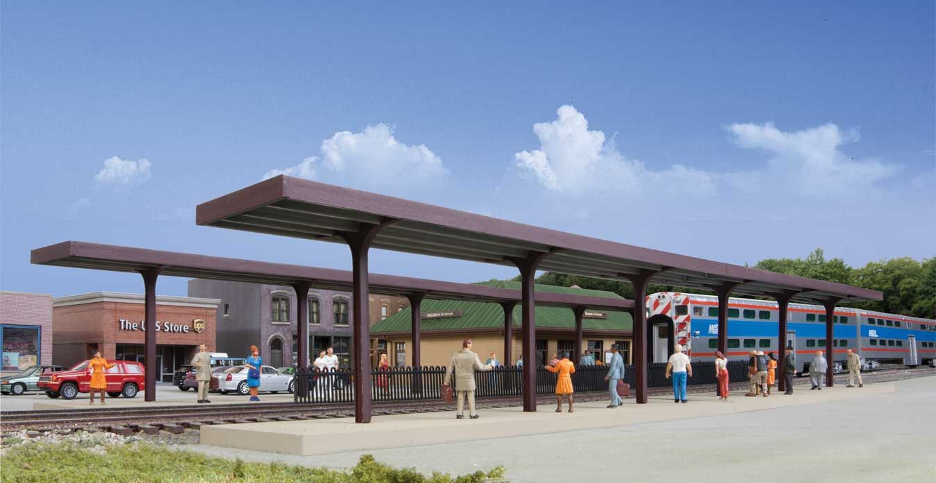 Walthers Cornerstone 933-4099 HO Scale Suburban Passenger Station Platforms Kit 2 Pack