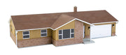 Walthers Cornerstone 933-4155 HO Scale Ranch House with Attached 2 Car Garage Kit