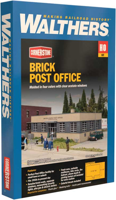 Walthers Cornerstone 933-4200 HO Scale Brick Post Office Building Kit