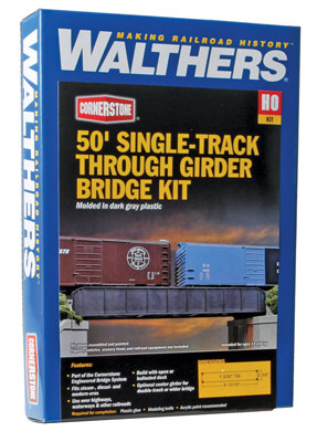 Walthers Cornerstone 933-4501 HO Scale Single Track Through Girder 50' Bridge Kit