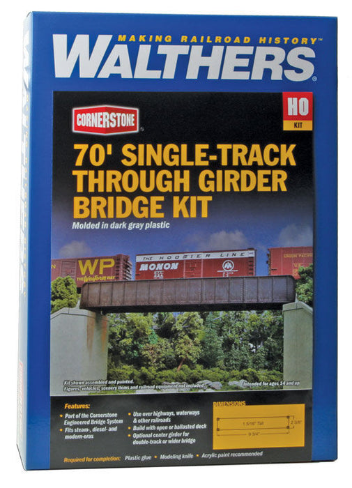 Walthers Cornerstone 933-4502 HO Scale Single Track Through Girder 70' Bridge Kit