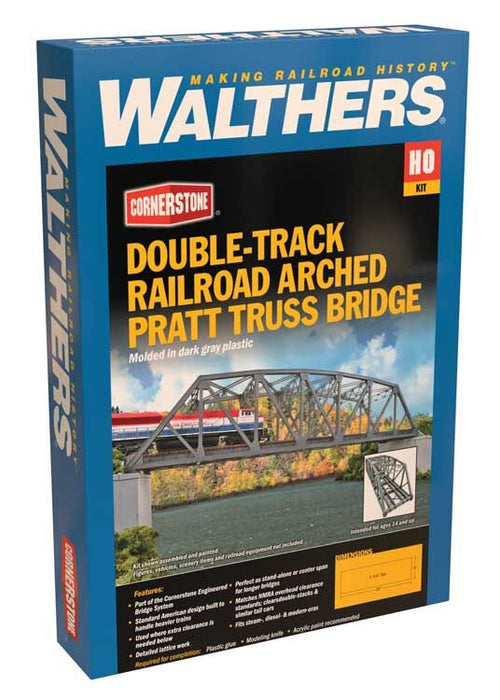 Walthers Cornerstone 933-4522 HO Scale Double Track Prat Arch Truss Bridge Kit