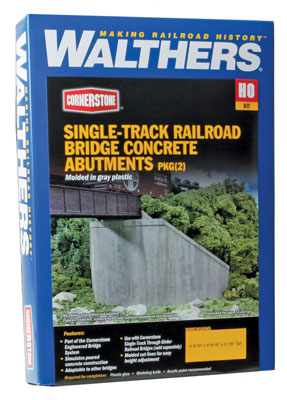 Walthers Cornerstone 933-4551 HO Scale Single Track Bridge Abutment Kit