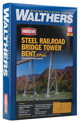 Walthers Cornerstone 933-4555 HO Scale Steel Railroad Bridge Tower Bent 2 Pack