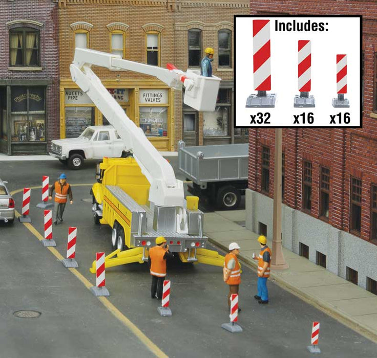 Walthers Cornerstone 949-4169 HO Scale Construction Zone Lane Markers Red and White