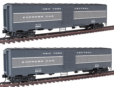 Walthers Gold Line 932-24156 HO Scale Express Car 2-Tone Gray NYC 2 Pack - NOS