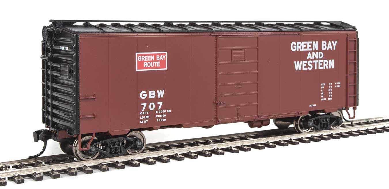 Walthers Mainline 910-1424 HOScale PS-1 40' Boxcar Green Bay & Western GBW 707