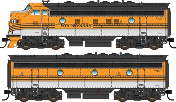 Walthers Mainline 910-19971 HO Scale EMD F7A-B Diesel Set Rio Grande D&RGW 5681/5682 DCC Sound