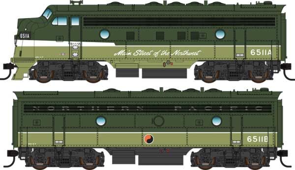 Walthers Mainline 910-19975 HO Scale EMD F7AB Diesel Set Northern Pacific NP 6511A/6511B DCC Sound