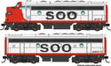 Walthers Mainline 910-19980 HO Scale EMD F7AB Diesel Set SOO Line 2201A/2204C DCC Sound
