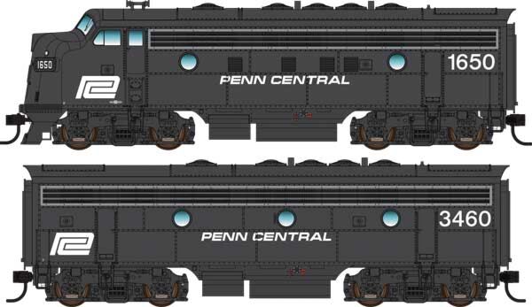 Walthers Mainline 910-19983 HO Scale EMD F7A-B Diesel Set Penn Central PC 1650/3460 DCC Sound