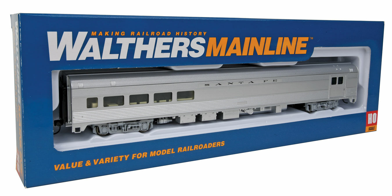 Walthers Mainline 910-30052 HO Scale 85' Budd Baggage Lounge Santa Fe ATSF