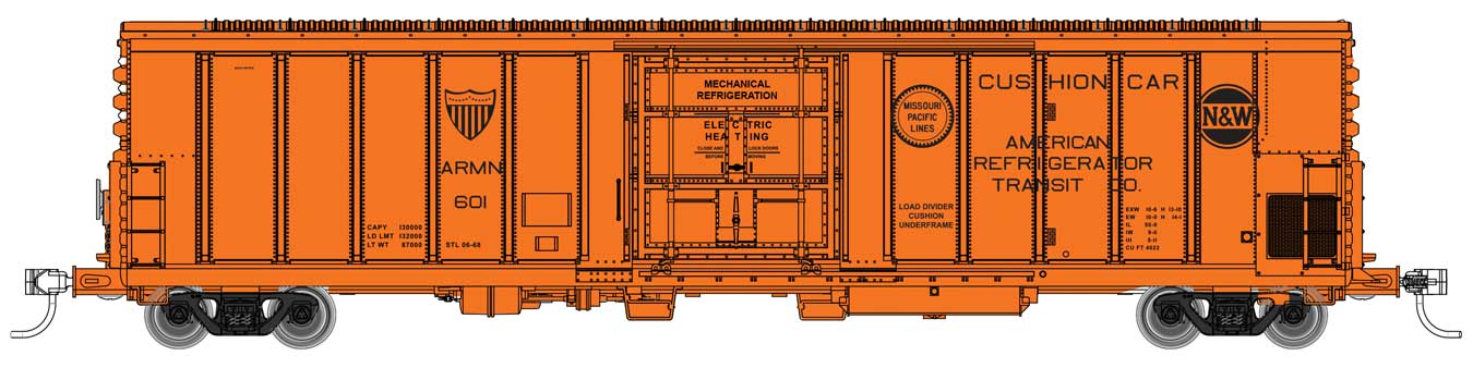 Walthers Mainline 910-3970 HO Scale 57' Mechanical Reefer American Refrigerator Transit ARMN 601