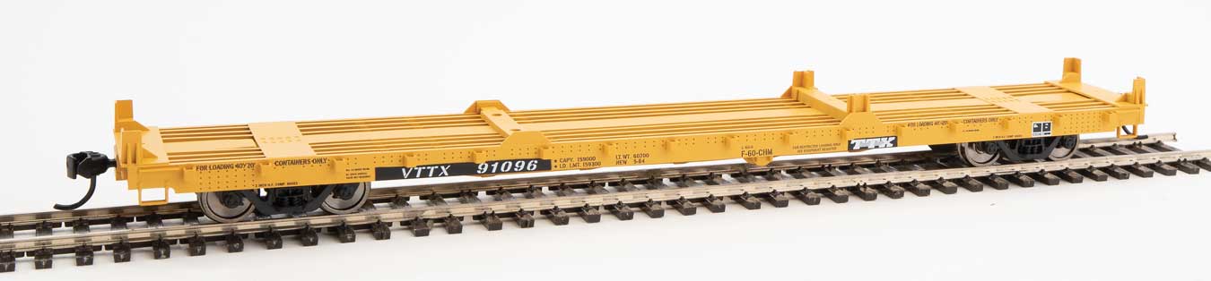 Walthers Mainline 910-5379 60' Pullman Flatcar "Container Service" TTX  VTTX 91096