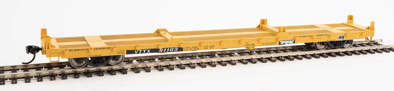 Walthers Mainline 910-5380 60' Pullman Flatcar "Container Service" TTX  VTTX 91103