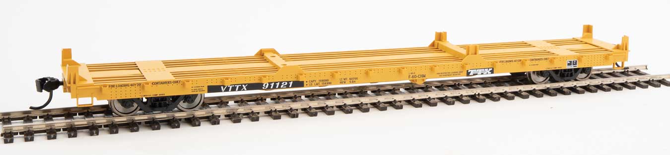 Walthers Mainline 910-5381 60' Pullman Flatcar "Container Service" TTX  VTTX 91121
