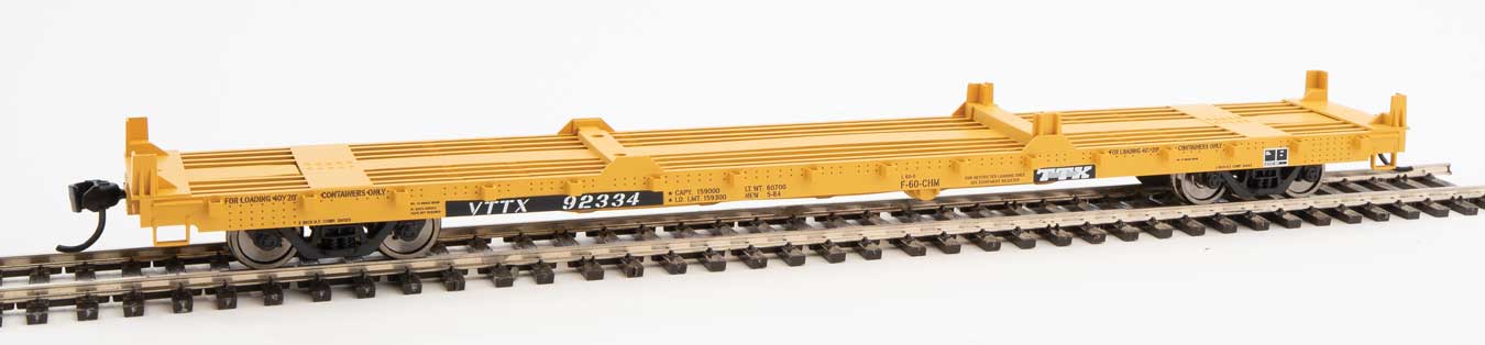 Walthers Mainline 910-5386 60' Pullman Flatcar "Container Service" TTX  VTTX 92334