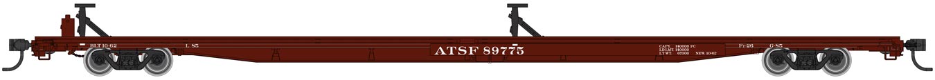 Walthers Mainline 910-5479 HO Scale G85 85' Flatcar Santa Fe ATSF 89775