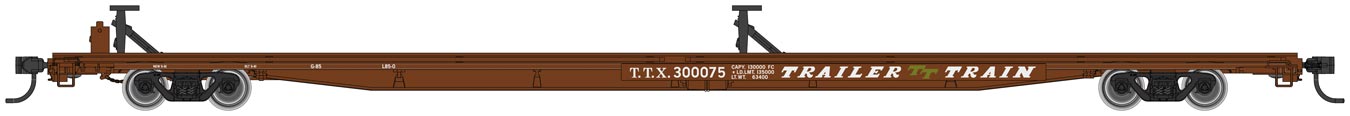 Walthers Mainline 910-5495 HO Scale G85 85' Flatcar Trailer Train TTX 300075