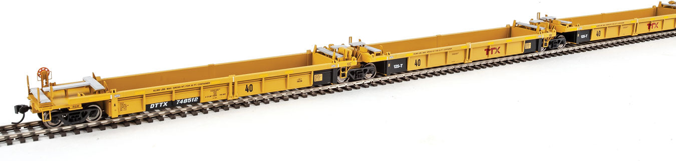 Walthers Mainline 910-55618 HO Scale 5 Unit Rebuilt 40' Well Car TTX Red Logo DTTX 748512