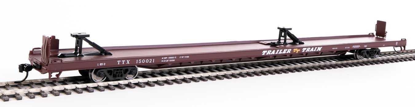 Walthers Mainline 910-5711 HO Scale 89' Channel Side Flatcar Trailer Train "Brown" TTX 150021