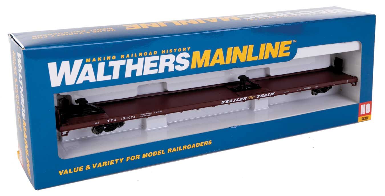Walthers Mainline 910-5712 HO Scale 89' Channel Side Flatcar Trailer Train "Brown" TTX 150074
