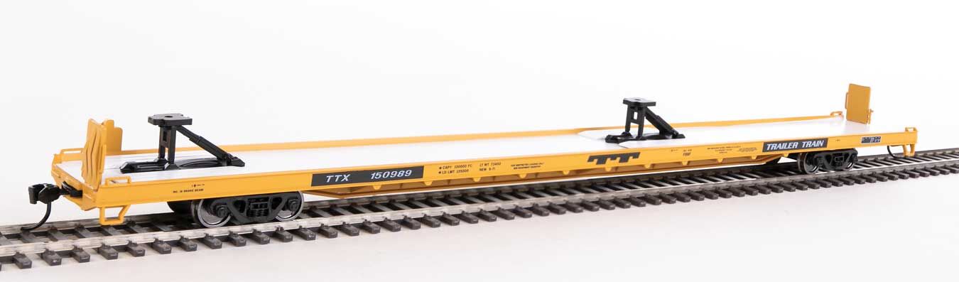 Walthers Mainline 910-5716 HO Scale 89' Channel Side Flatcar Trailer Train TTX 150989