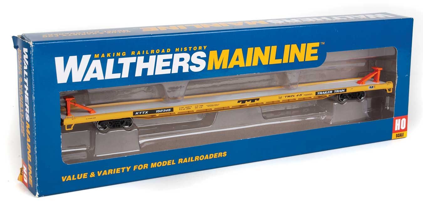 Walthers Mainline 910-5720 HO Scale 89' Channel Side Flatcar Trailer Train "Twin 45" KTTX 152345