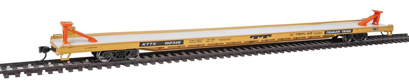 Walthers Mainline 910-5720 HO Scale 89' Channel Side Flatcar Trailer Train "Twin 45" KTTX 152345