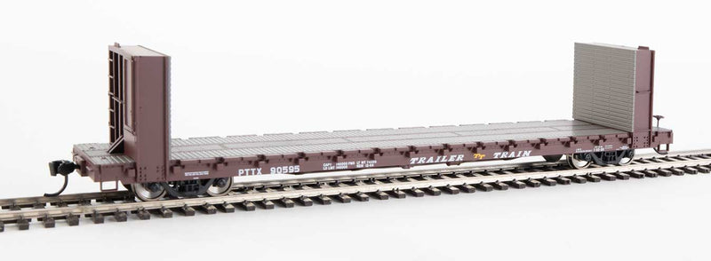 Walthers Mainline 910-5818 60' Pullman Bulkhead Flatcar Trailer Train PTTX 90595