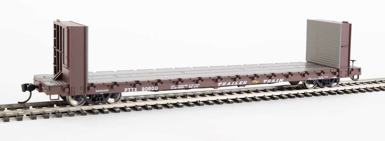 Walthers Mainline 910-5819 60' Pullman Bulkhead Flatcar Trailer Train PTTX 90600