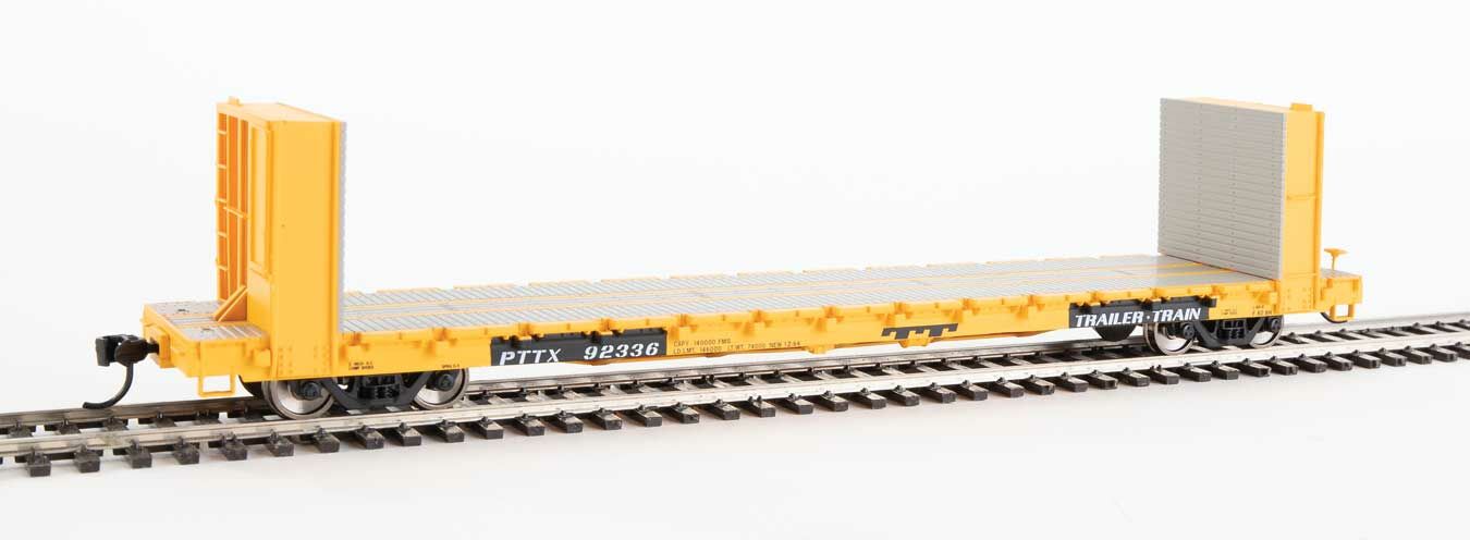 Walthers Mainline 910-5824 60' Pullman Bulkhead Flatcar Trailer Train PTTX 92336