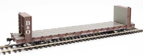 Walthers Mainline 910-5832 60' Pullman Bulkhead Flatcar TT/B&O PTTX 90656