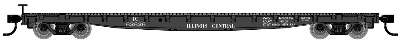 Walthers Mainline 910-6616 53' GSC Flatcar Illinois Central IC 62657