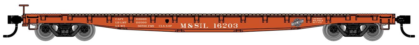 Walthers Mainline 910-6620 53' GSC Flatcar Minneapolis & St. Louis M&StL 16237