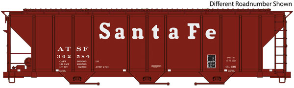 Walthers Mainline 910-7251 HO Scale PS 4427 Covered Hopper Santa Fe ATSF 303086