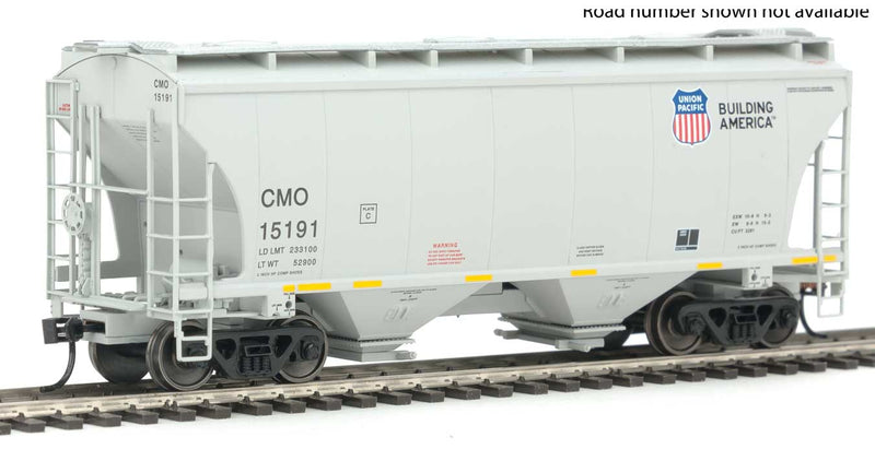 Walthers Mainline 910-7547 HO Scale 39' Trinity 3281 2-Bay Covered Hopper Union Pacific CMO 15062 -