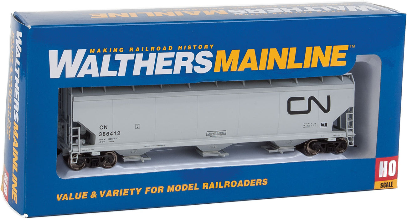 Walthers Mainline 910-7629 HO Scale 60' NSC 5150 3 Bay Covered Hopper Canadian National CN 386412