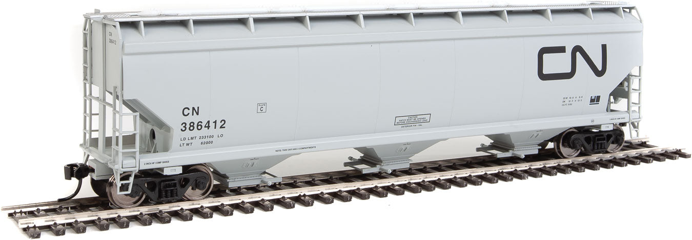 Walthers Mainline 910-7629 HO Scale 60' NSC 5150 3 Bay Covered Hopper Canadian National CN 386412