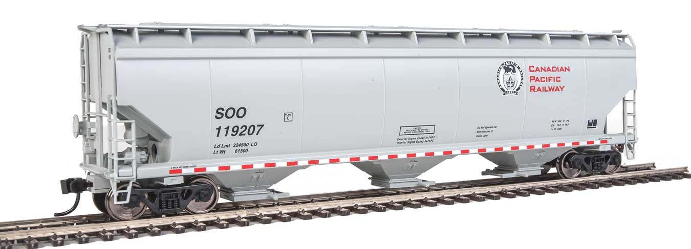 Walthers Mainline 910-7665 HO Scale 60' NSC 5150 3 Bay Covered Hopper Canadian Pacific SOO 119207