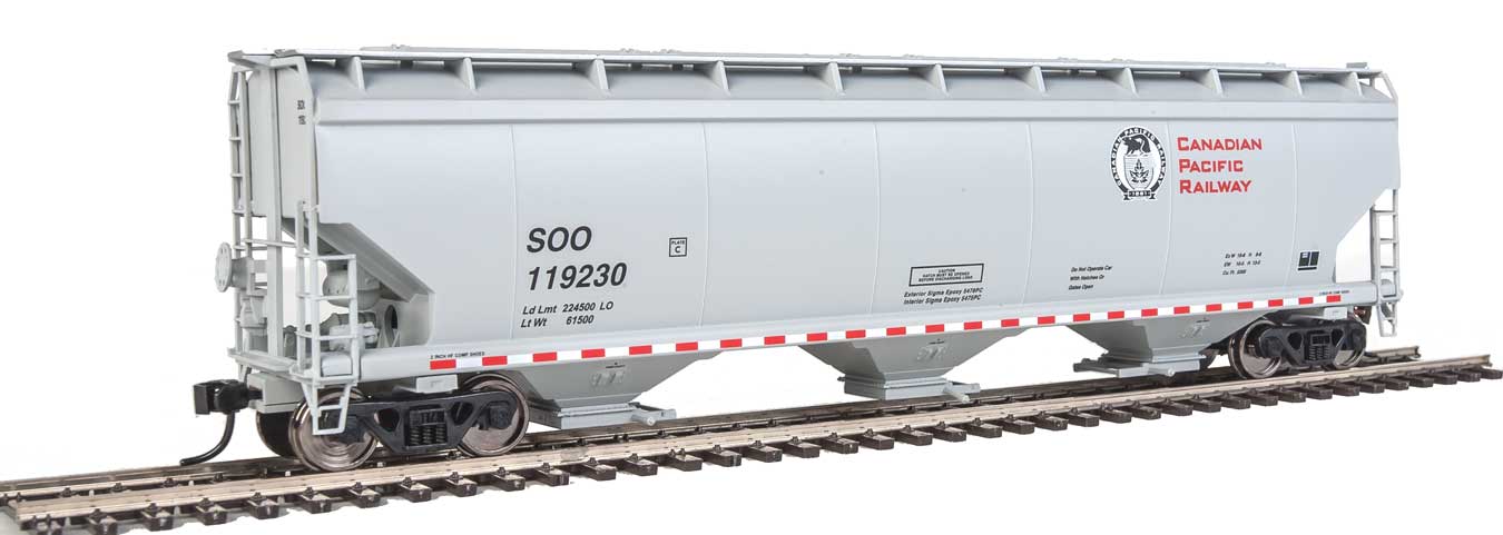 Walthers Mainline 910-7666 HO Scale 60' NSC 5150 3 Bay Covered Hopper Canadian Pacific SOO 119230