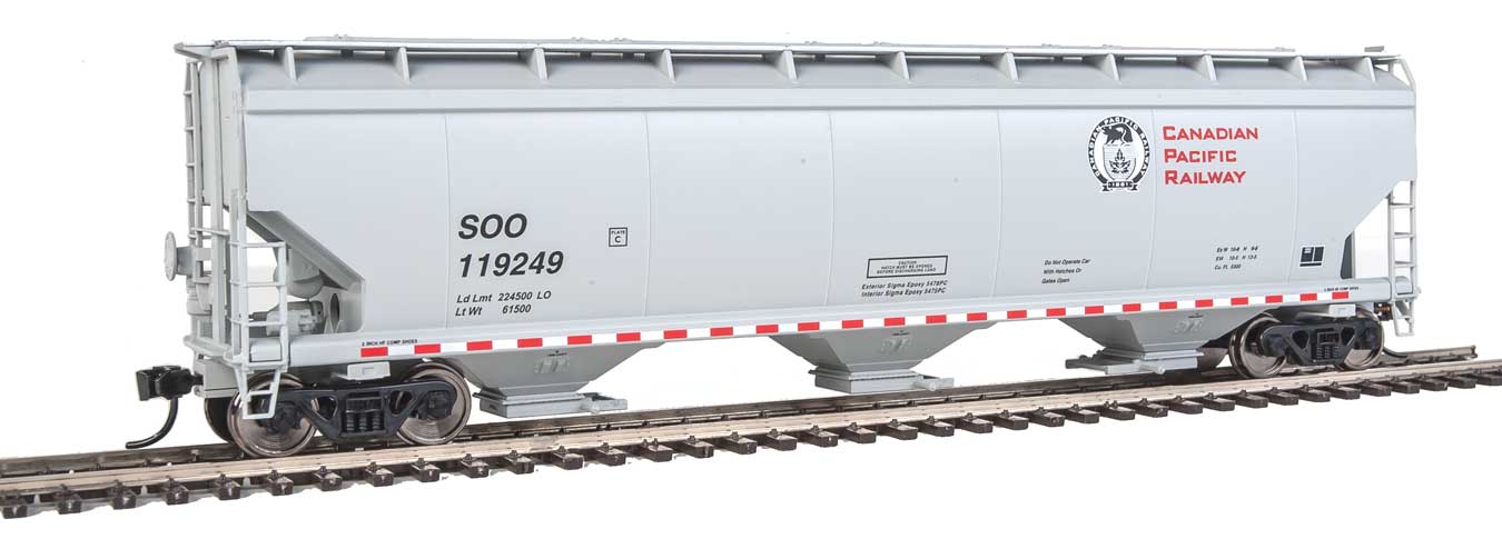 Walthers Mainline 910-7667 HO Scale 60' NSC 5150 3 Bay Covered Hopper Canadian Pacific SOO 119249