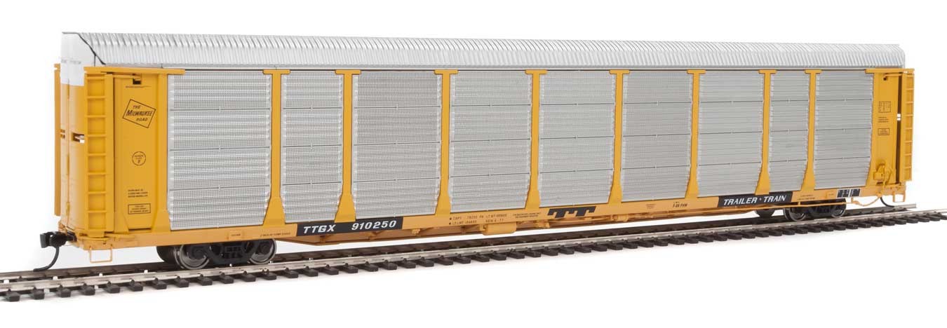 Walthers Proto 920-101339 HO Scale 89' Bi-level Auto Carrier Milwaukee Road MILW TTGX 910250 