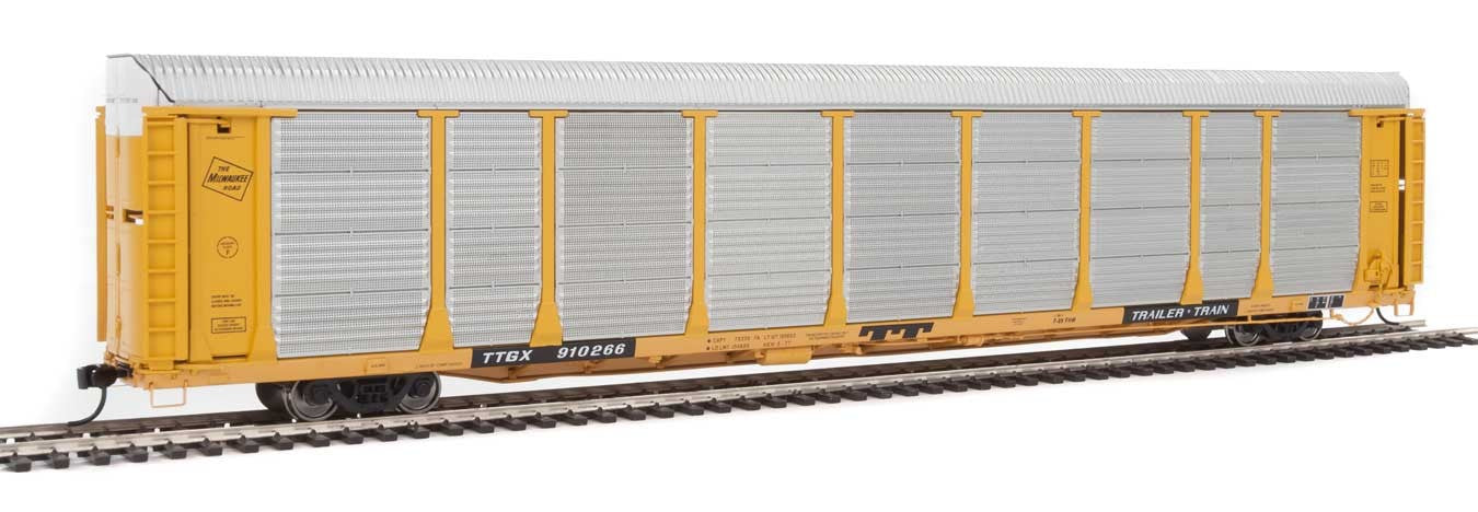 Walthers Proto 920-101341 HO Scale 89' Bi-level Auto Carrier Milwaukee Road MILW TTGX 910266 