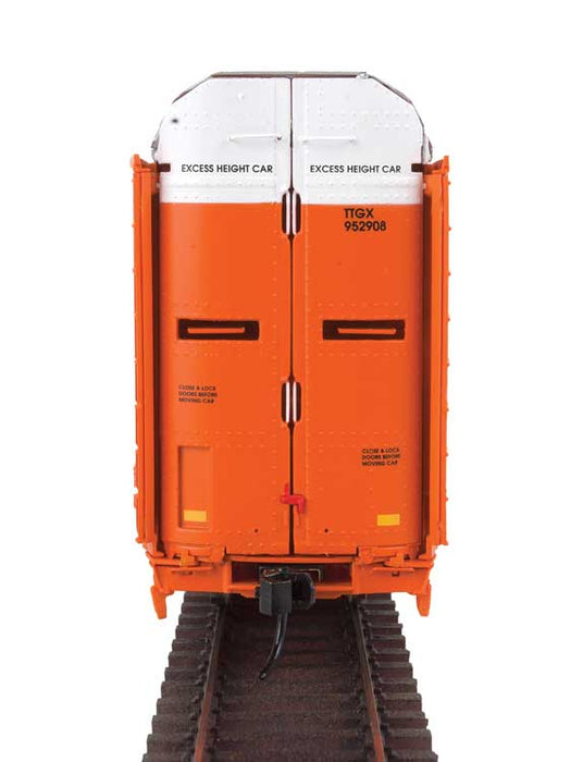 Walthers Proto 920-101347 HO Scale 89' Bi-Level Auto Carrier Orange BNSF 27734 TTGX 952827
