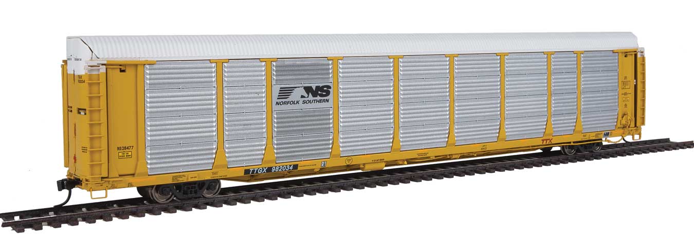 Walthers Proto 920-101364 HO Scale 89' Bi-Level Auto Carrier Norfolk Southern NS 28477 TTGX 982034